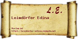 Leimdörfer Edina névjegykártya